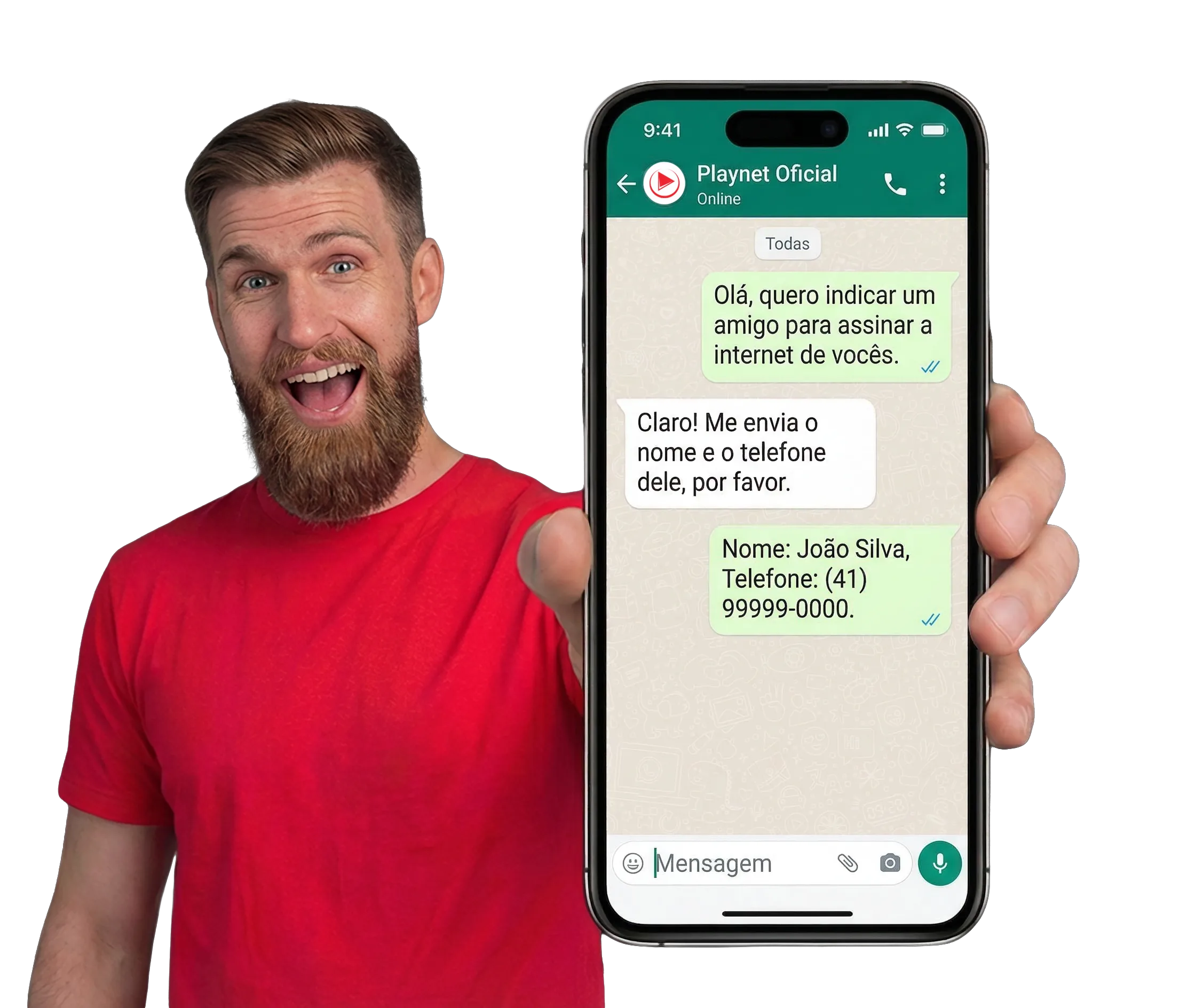 Cliente indicando amigo pelo WhatsApp